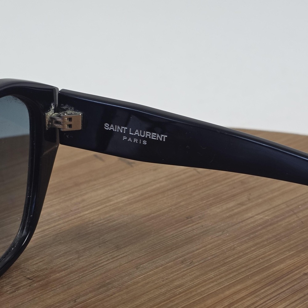 Saint Laurent SL M48/F Sunglasses Womens 57-15 Black Gray Cat Eye Gradient Italy - Picture 7 of 16